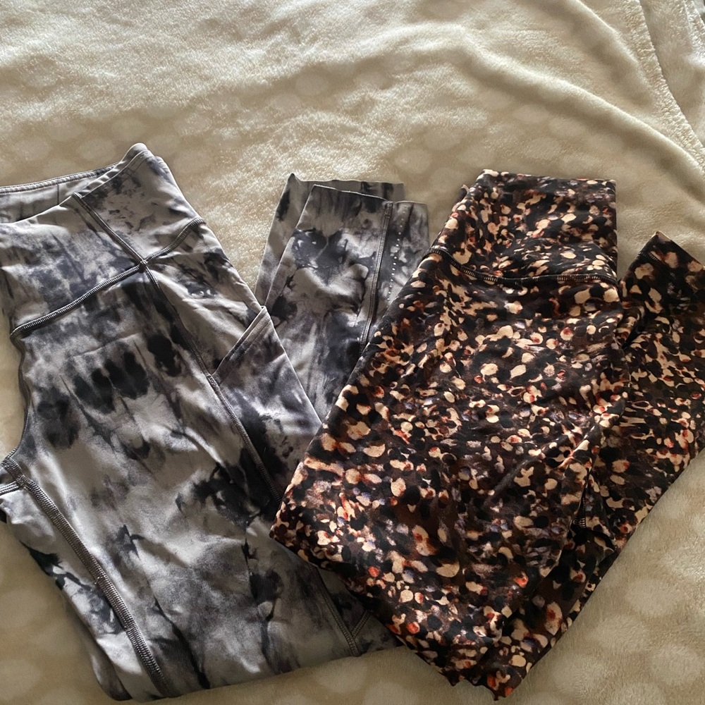 lululemon athletica Black Gray and Brown Patterned Leggings